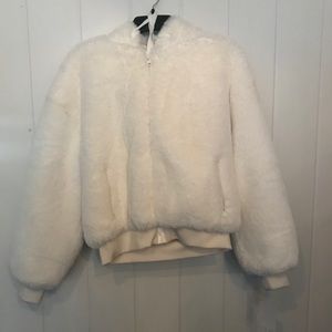Blanc Noir Faux Fur Hoodie